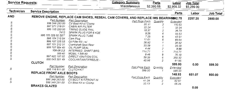 First (and thus far only) service invoice